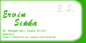 ervin sipka business card